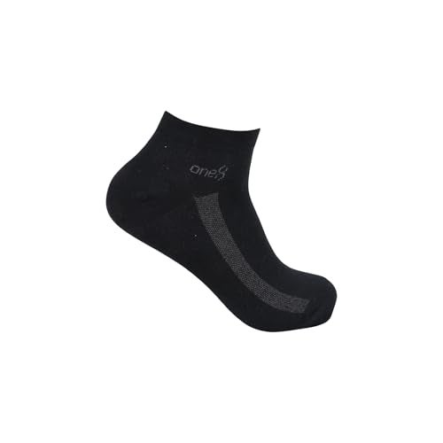 ONE8 By Virat Kohli ANTIMICROBIAL Cotton Breathable Daily-Wear/Running/Gym/Training Low-Ankle Ankle Length Socks For Men (Pack of 5) | Black - Image 5