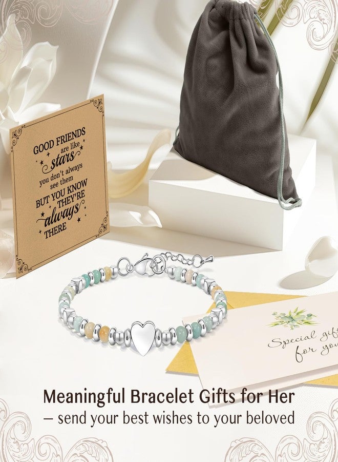ZOKCC Inspirational Gifts Bracelets for Women Birthday: Healing Natural Stone Beaded Bracelets - Thinking of You Get Well Soon Christmas Day Gifts for Women Friends Sister Bestie Mom Daughter, 7 - Image 5