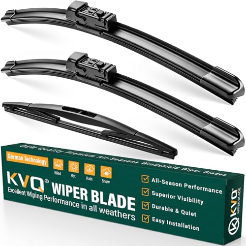 KVQ Windshield Wiper Blades Replacement for Subaru Crosstrek 2018-2023, Impreza 2017-2023 Original Factory Quality Front Rear Wiper Blade Set - 26" 16" 12" (Set of 3) - Image 1