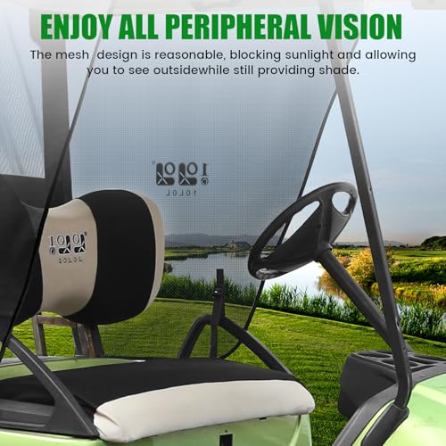 10L0L 2 Passenger Golf Cart Sun Shade Cover for Yamaha G29 Drive2 - Golf Cart Summer Covers, UV Heat Resistant Sunshade Curtain - Image 3