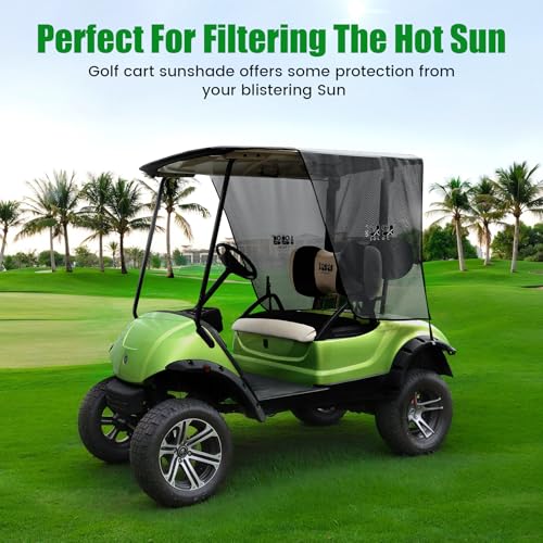10L0L 2 Passenger Golf Cart Sun Shade Cover for Yamaha G29 Drive2 - Golf Cart Summer Covers, UV Heat Resistant Sunshade Curtain - Image 5