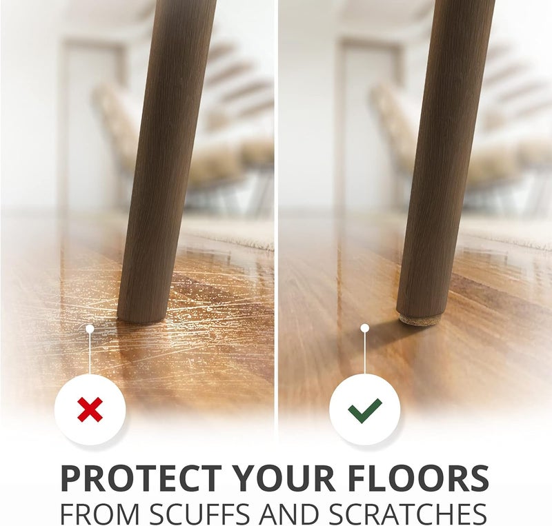 X-Protector Felt Furniture Pads 133 PCS Premium Furniture Pads - Felt Pads Furniture Feet Best Wood Floor Protectors - Protect Your Hardwood & Laminate Flooring! Brown and Beige - Image 4
