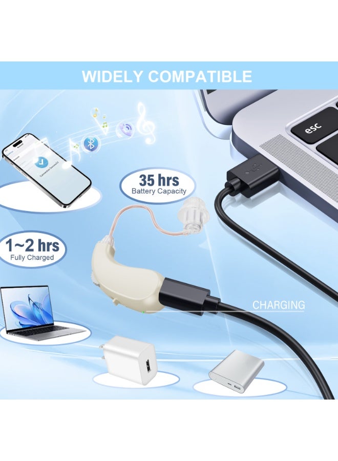 Rechargeable Hearing Aid for Seniors with Noise Cancellation ,Comfortable Design, Easy Volume Control - Image 3