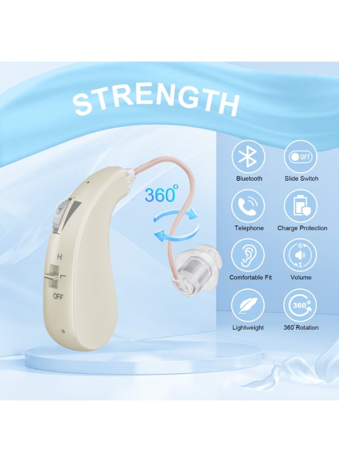 Rechargeable Hearing Aid for Seniors with Noise Cancellation ,Comfortable Design, Easy Volume Control - Image 2