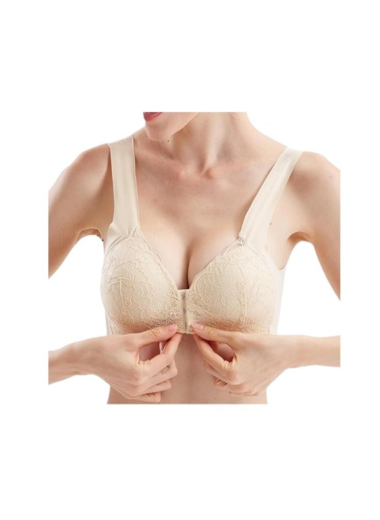 AirYoung - Women Front Buckle Lift Up Bra,Front Closure Beauty Back Comfy Bra,5D Shaping Push Up Seamless No Trace Beauty Back Bra - Image 1
