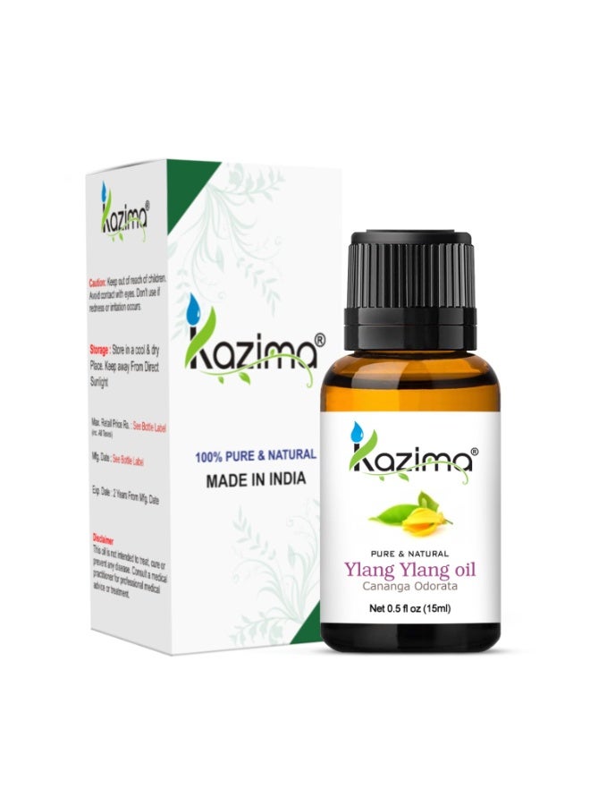 KAZIMA Combo of Rosemary Oil, Peppermint Oil & Ylang Ylang Oil - 100% Pure, Natural & Undiluted Essential Oil for Hair Growth, Skin Moisturizing, Acne, Dandruff & Joints Pain, (Pack of 3) 15 ml Each - Image 2
