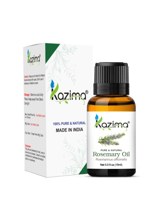 KAZIMA Combo of Rosemary Oil, Peppermint Oil & Ylang Ylang Oil - 100% Pure, Natural & Undiluted Essential Oil for Hair Growth, Skin Moisturizing, Acne, Dandruff & Joints Pain, (Pack of 3) 15 ml Each - Image 4