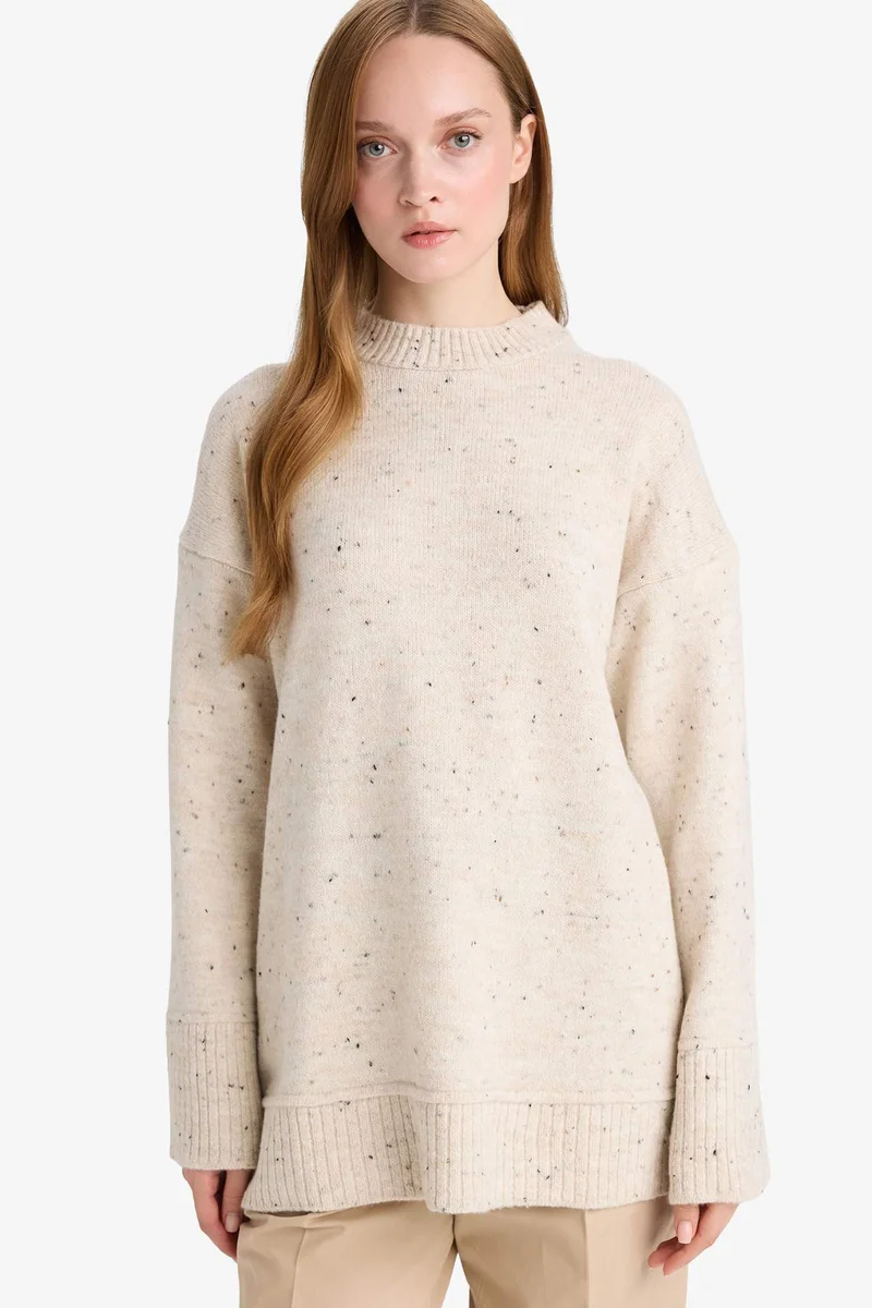 ديفاكتو Loose Fit Knitwear Crew Neck Tunic