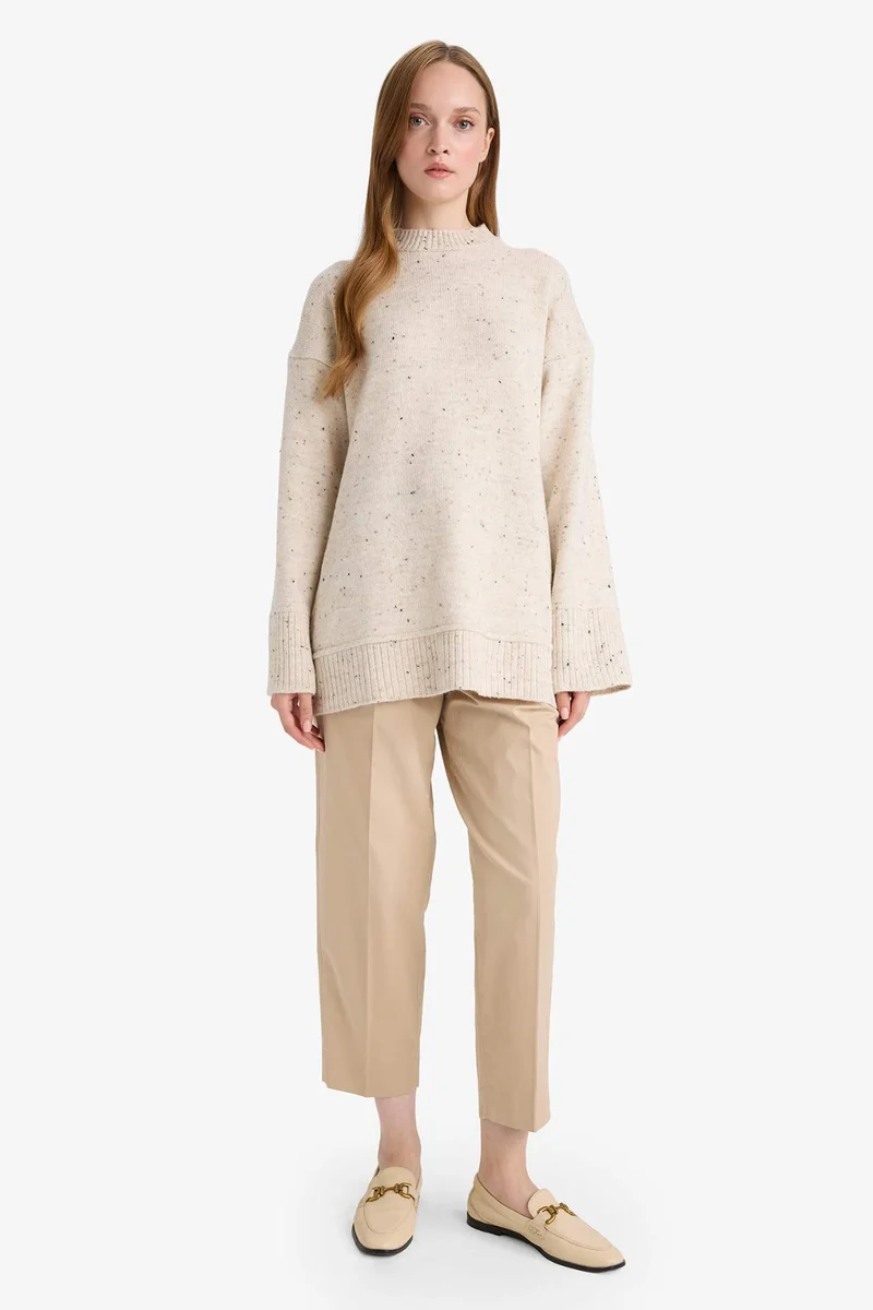 ديفاكتو Loose Fit Knitwear Crew Neck Tunic