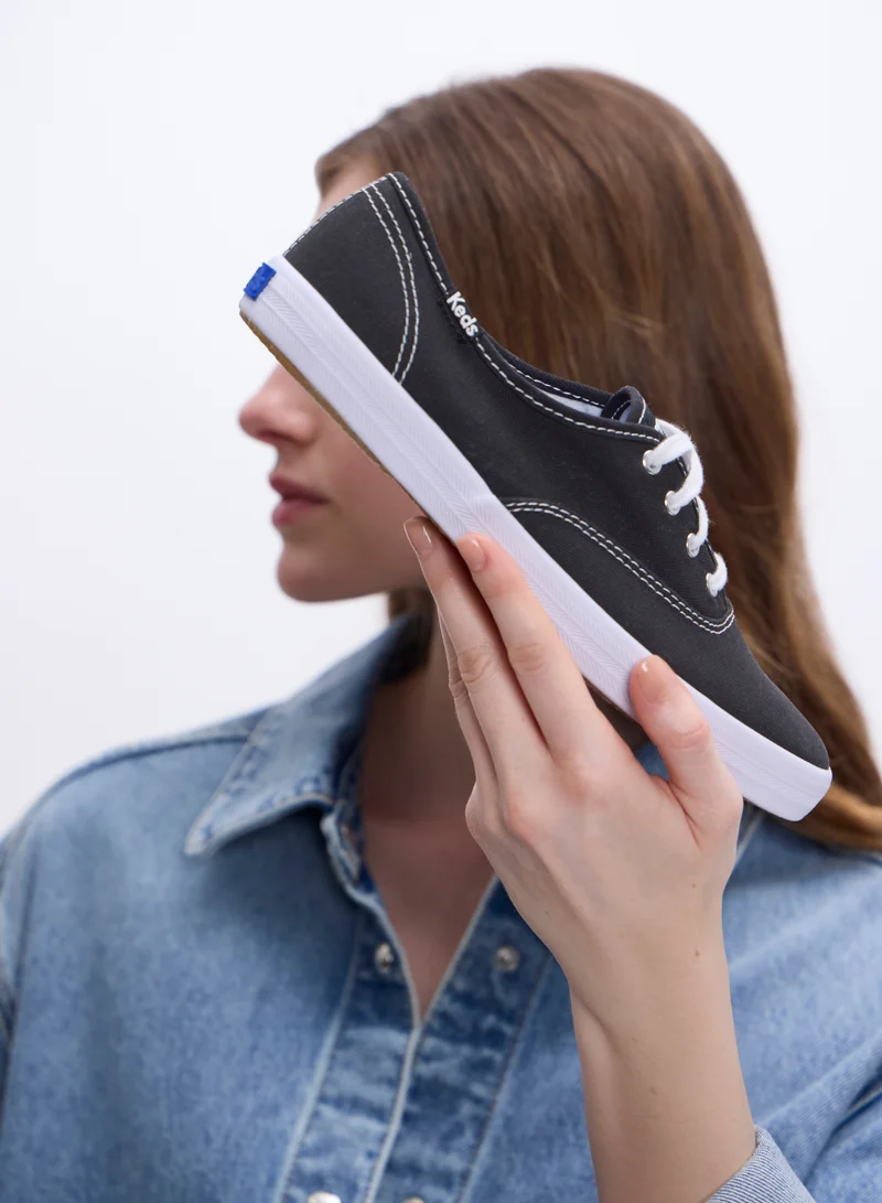 Keds black Keds Women's Champion Originals Lace Up Canvas Casual Sneaker Black for Women | Best Price UAE