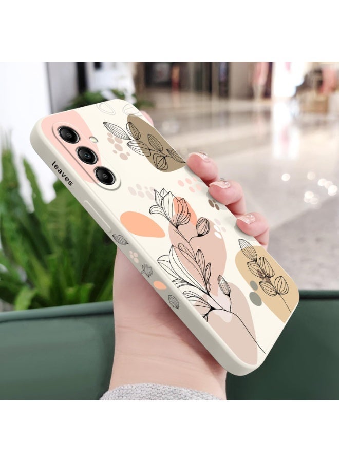 فكرة لحافظة Samsung Galaxy A25 5G تصميم إبداعي بنمط زهور رفيع وناعم من السيليكون لحماية غطاء Galaxy A25 5G - أبيض موراندي - Image 4