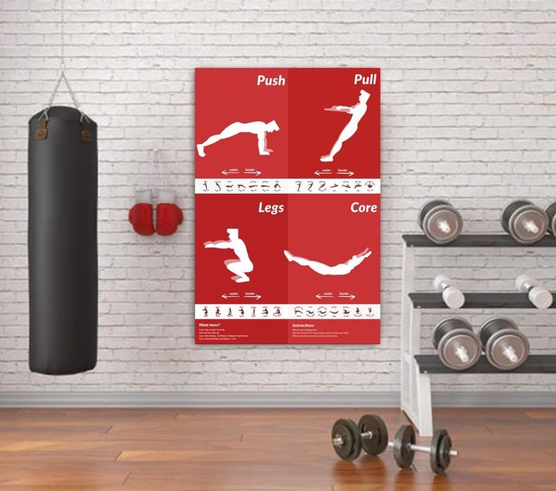 PIXELARTZ ملصق حائط كامل الجسم تحفيزي لتمارين وكمال الأجسام ملصقات صالة الألعاب الرياضية بجودة HD - Image 2