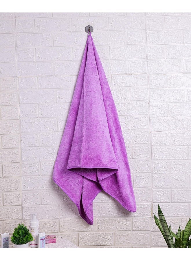Krujyam Microfiber Large Bath Towels | (70x140) Extra Soft Plush & Quick Dry High Absorbency with Large Size Towels for Bath (Purple) - Image 2