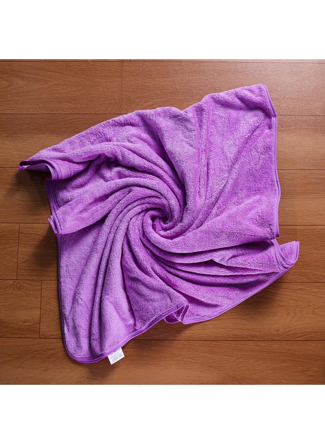 Krujyam Microfiber Large Bath Towels | (70x140) Extra Soft Plush & Quick Dry High Absorbency with Large Size Towels for Bath (Purple) - Image 4