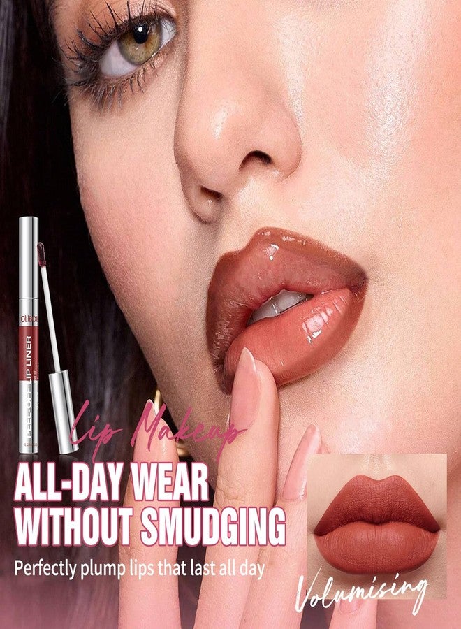 BANGFENG 4Pcs Peel Off Lip Liner Stain Set - Long-Lasting, Smudge-Proof, Waterproof Nude Matte Lip Tint, Non-Fading Peel Off Brown Lip Line Color, Effortless Precision & Full Coverage, Overline Lip Combo - Image 2