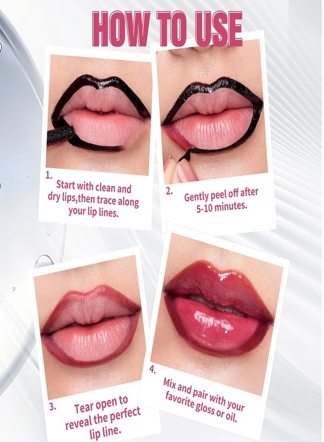 BANGFENG 4Pcs Peel Off Lip Liner Stain Set - Long-Lasting, Smudge-Proof, Waterproof Nude Matte Lip Tint, Non-Fading Peel Off Brown Lip Line Color, Effortless Precision & Full Coverage, Overline Lip Combo - Image 4