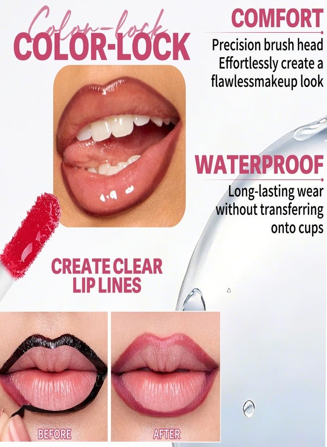 BANGFENG 4Pcs Peel Off Lip Liner Stain Set - Long-Lasting, Smudge-Proof, Waterproof Nude Matte Lip Tint, Non-Fading Peel Off Brown Lip Line Color, Effortless Precision & Full Coverage, Overline Lip Combo - Image 5