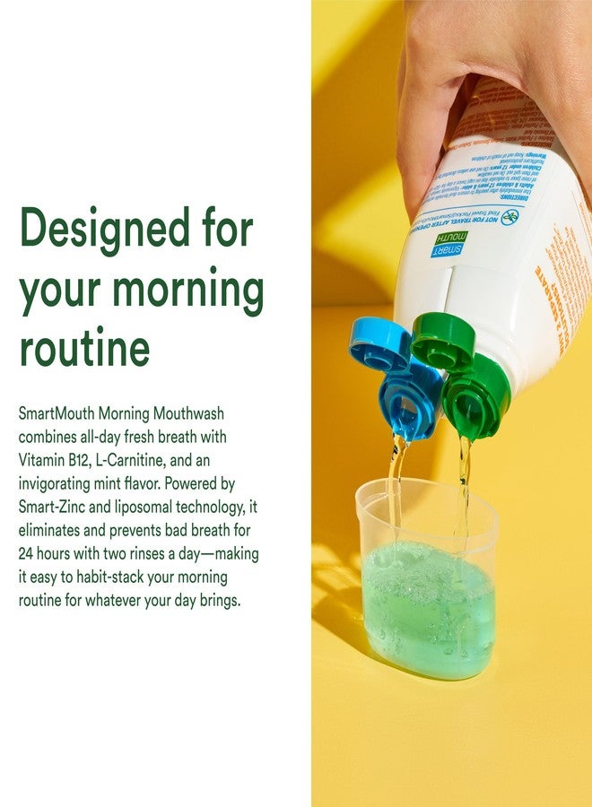 SmartMouth Advanced Liposomal Morning Mouthwash - All-Day Fresh Breath - Vitamin B12 & L-Carnitine - Dual-Solution Zinc-Activated Morning Mouthwash - Invigorating Mint Flavor - 16 fl oz Each, 2-Pack - Image 5