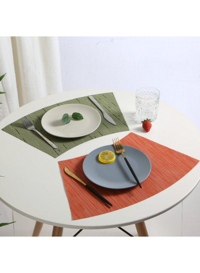 Loquat Round Table Fan-shaped Pvc Placemat Chinese Hotel Box Dining Table Mat Curved Heat Insulation Mat Spot Home Coaster-Color:Bamboo Green Curved Fan.-Specifications:47*33cm - Image 2