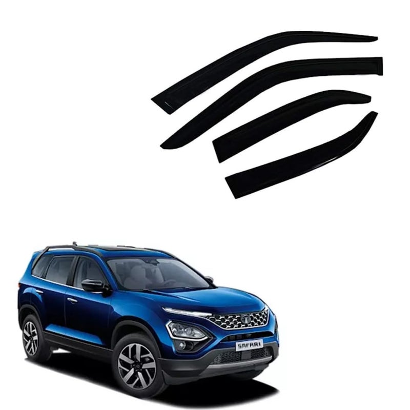 ROYALTECH Premium Non-Breakable Car Window Door Visor/Rain Guard/Wind Deflector Compatible for (TATA Safari 2021 Latest Model) - Image 1