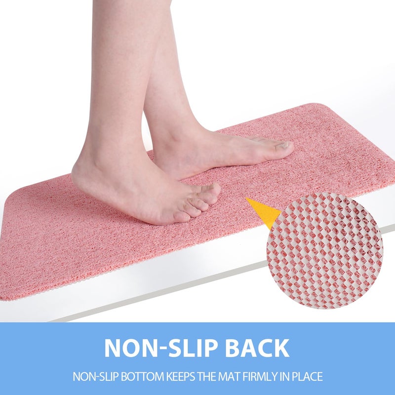 Hargiis Non-Slip Bathtub Mat, Anti Slip Shower Mat, Fast Drying Bathtub Mats, Foot Scrubber Mat, Anti Slip Mat for Tub, Floor, Bathroom, Kitchen, Home, Hotel (Pink 24"Ã—16") - Image 3