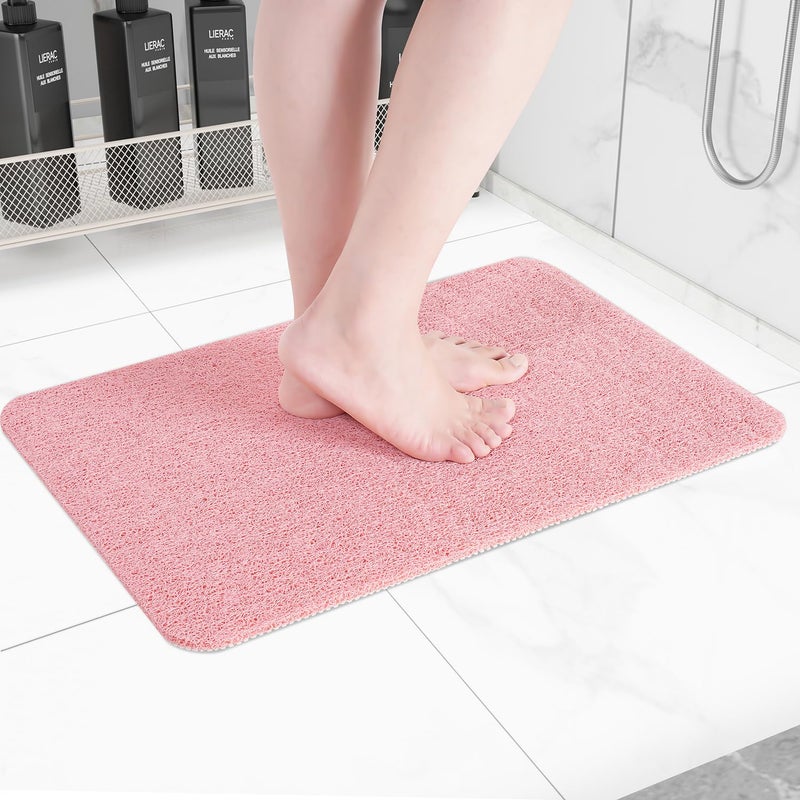 Hargiis Non-Slip Bathtub Mat, Anti Slip Shower Mat, Fast Drying Bathtub Mats, Foot Scrubber Mat, Anti Slip Mat for Tub, Floor, Bathroom, Kitchen, Home, Hotel (Pink 24"Ã—16") - Image 1