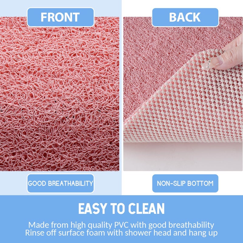 Hargiis Non-Slip Bathtub Mat, Anti Slip Shower Mat, Fast Drying Bathtub Mats, Foot Scrubber Mat, Anti Slip Mat for Tub, Floor, Bathroom, Kitchen, Home, Hotel (Pink 24"Ã—16") - Image 4