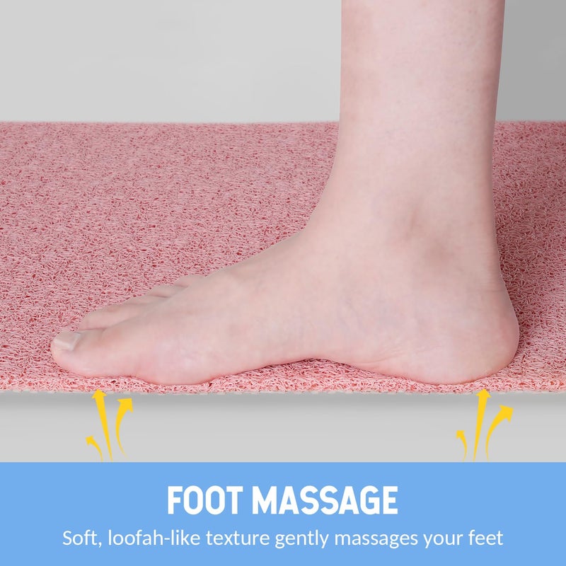 Hargiis Non-Slip Bathtub Mat, Anti Slip Shower Mat, Fast Drying Bathtub Mats, Foot Scrubber Mat, Anti Slip Mat for Tub, Floor, Bathroom, Kitchen, Home, Hotel (Pink 24"Ã—16") - Image 5