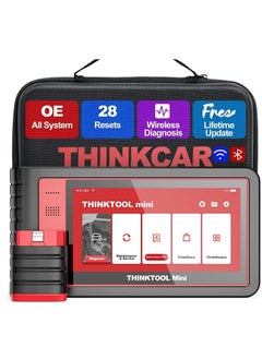 Thinktool Mini OBD2 Car Diagnostic Scanner Bluetooth, All Systems Check Engine ABS Airbag Scan Tool, 28+ Maintenance Services, ABS Bleed/Oil Light/EPB/Battery Registration, WiFi Update