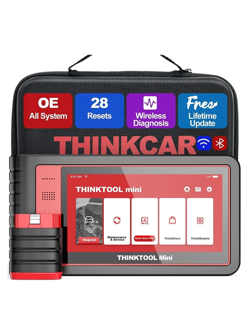 THINKCAR - Thinktool Mini OBD2 Car Diagnostic Scanner Bluetooth, All Systems Check Engine ABS Airbag Scan Tool, 28+ Maintenance Services, ABS Bleed/Oil Light/EPB/Battery Registration, WiFi Update - Image 1
