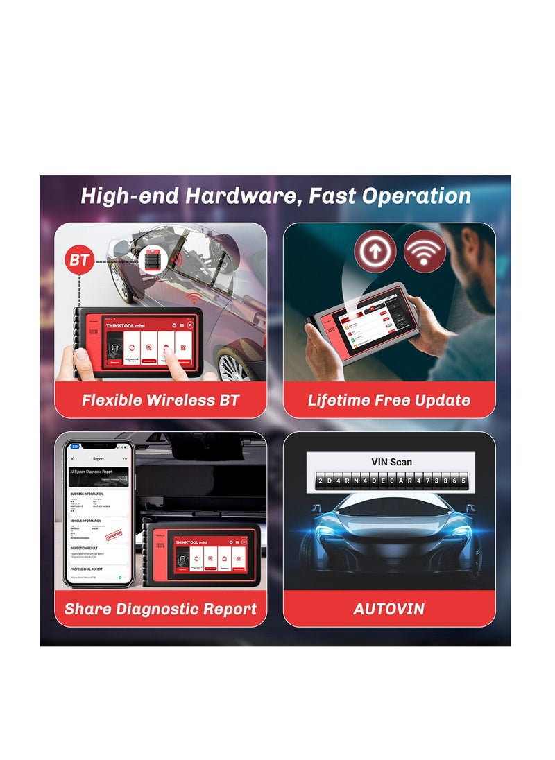 THINKCAR - Thinktool Mini OBD2 Car Diagnostic Scanner Bluetooth, All Systems Check Engine ABS Airbag Scan Tool, 28+ Maintenance Services, ABS Bleed/Oil Light/EPB/Battery Registration, WiFi Update - Image 1