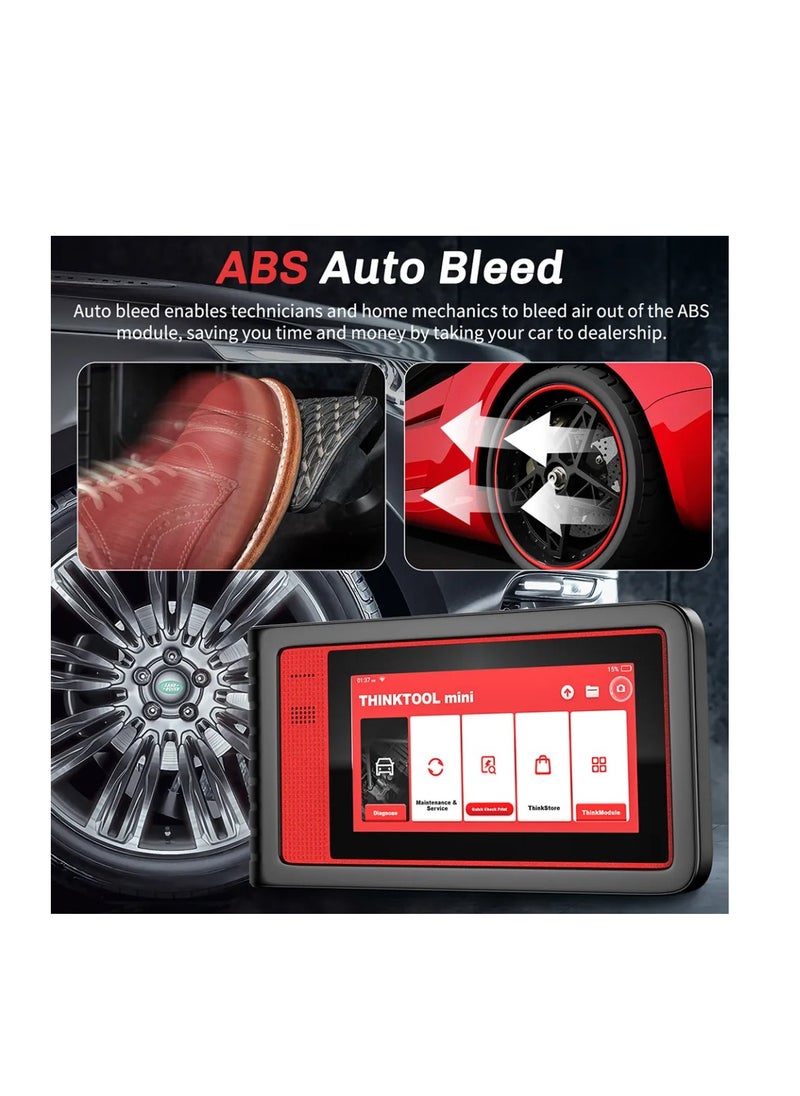 THINKCAR - Thinktool Mini OBD2 Car Diagnostic Scanner Bluetooth, All Systems Check Engine ABS Airbag Scan Tool, 28+ Maintenance Services, ABS Bleed/Oil Light/EPB/Battery Registration, WiFi Update - Image 1