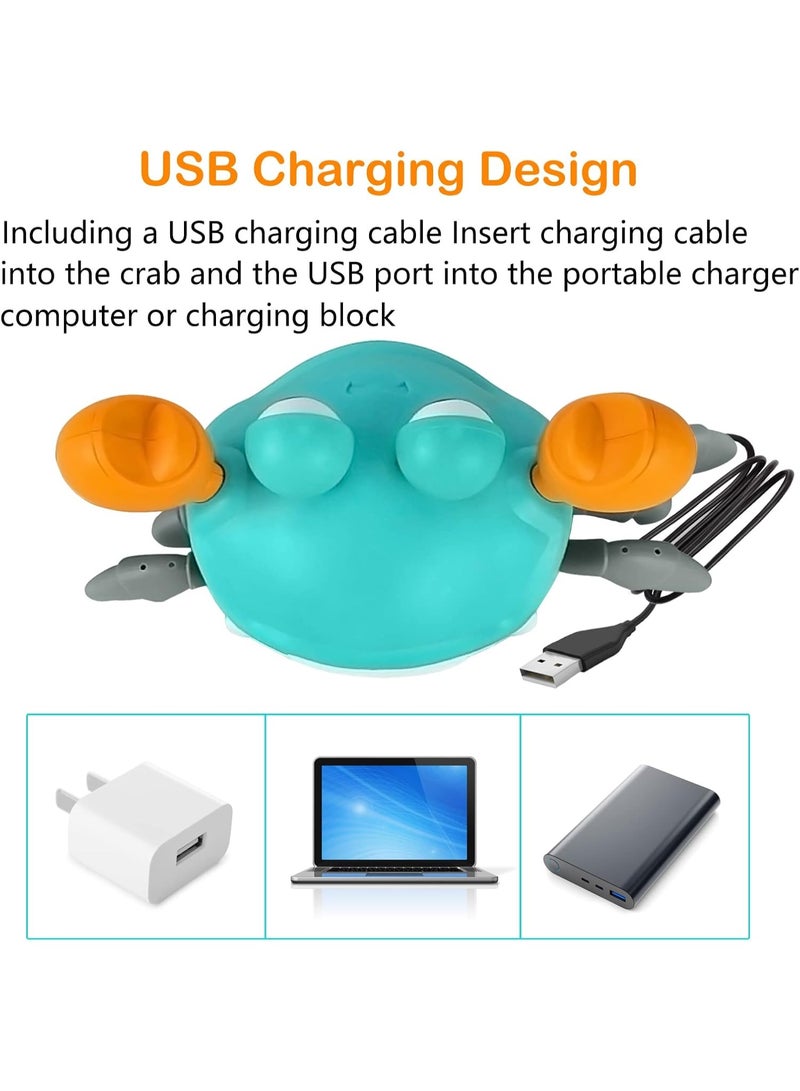 Crawling Crab Baby Toy - Tummy Time Toys - with Music and LED Light,Built-in Rechargeable Battery for 0-6 6-12 12-18 36 Months Walking Toddler Birthday Gift(Blue) - Image 5