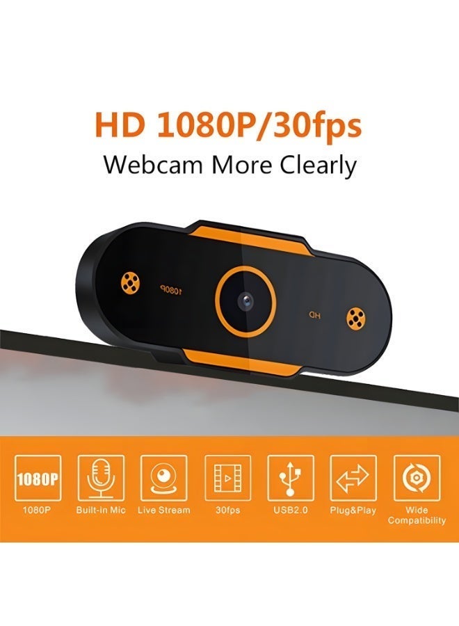 Closeli 1080P Webcam With Tripod Stand, Full HD Web Camera, Webcam for PC / Laptop, USB Plug & Play, With HD Microphone, Auto Light Correction, Dual Noise Reduction, Auto Focus, Privacy Cover, for Video Recording, Calling, Conference, Desktop, YouTube - Image 4