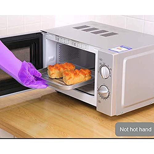 ACS ACS Silicone Cleaning Reusable Heat Resistant Pair Magic Brush Gloves Scrubber for Kitchen Dishwashing Dish Car Wash Pet Bathroom Household  - Image 2