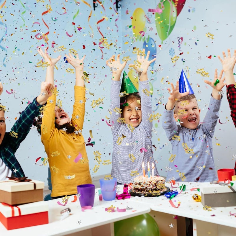 KICHOUSE Gold Birthday Party Confetti Sprinkles 50g Pack (5 X 10g Bags) Decorative Table Confetti for Happy Birthday Celebration for Party Centerpiece and Dining Table - Image 5