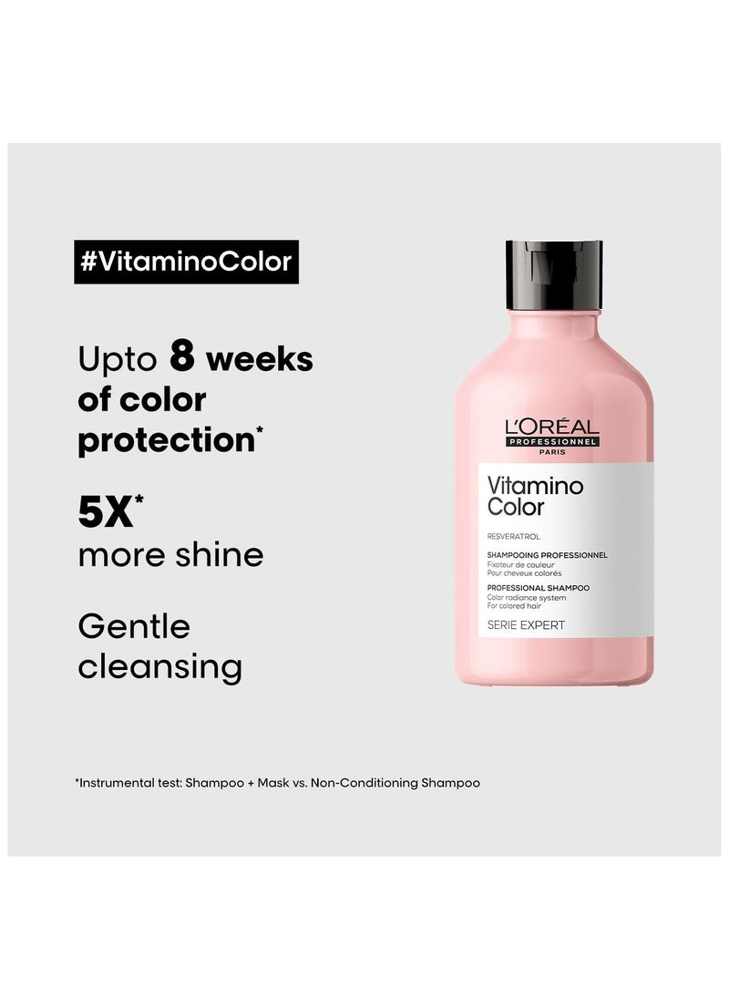 L'OREAL PARIS_PF L'OREAL PROFESSIONNEL PARIS Vitamino Color Shampoo For Coloured Hair, 300Ml|Professional Color Protect Shampoo |Coloured Protection Shampoo With Uv Protection, 1 Count  - Image 3