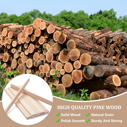Coowayze Wood Trim Wooden Strips Slats for Wall, Wooden Dowels Sticks for Crafts, 1/4" × 3/4" × 12", 15 PCS Square Wood Dowel Rods for Crafting, Unfinished Hardwood Sticks Flat Lumber Boards for Woodworking - Image 5