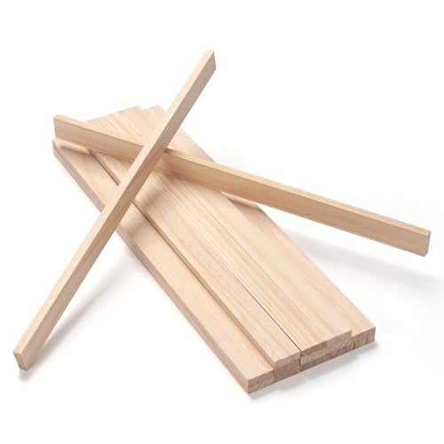Coowayze Wood Trim Wooden Strips Slats for Wall, Wooden Dowels Sticks for Crafts, 1/4" × 3/4" × 12", 15 PCS Square Wood Dowel Rods for Crafting, Unfinished Hardwood Sticks Flat Lumber Boards for Woodworking - Image 1