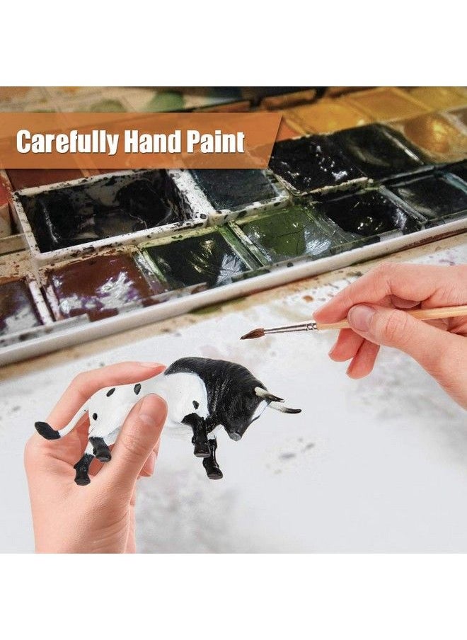 Mini Tudou - 12 Pcs Farm Toy Set，Multicolor Cow Animal Figurines Cool Cake Topper & Exhibits Best Gift For Ages 3 4 5 Boys&Girls - Image 1