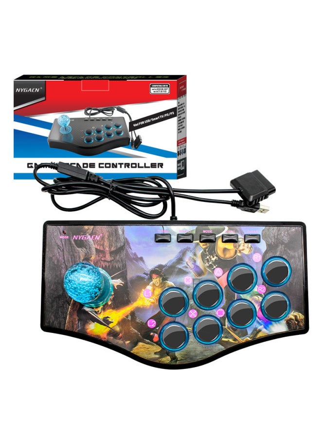 Beauenty Direct Supply Pc Computer TV Projector P3 Android Mobile Phone Wired King Of Fighters Arcade Game Joystick-Product Color:Double-headed Iron Fist  - Image 1