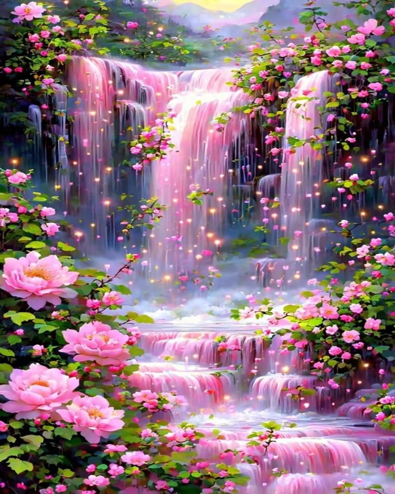 Mrnsiet Paint by Numbers Kit for Adults Beginners, Waterfall Landscape Adult Paint by Numbers on Canvas, Without Frame Acrylic Painting Crafts for Home Decor (16x20inch) - Image 1