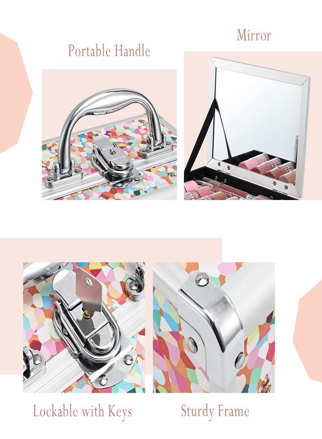 جوليجريس حقيبة مكياج جوليغريس للبنات، صندوق مستحضرات تجميل، منظم مجوهرات للأطفال، إكسسوارات شعر، لون برتقالي فسيفسائي - Image 4