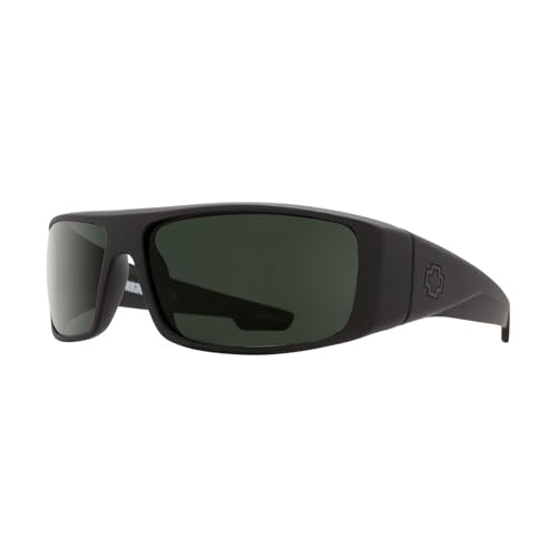 Spy Logan 670939973864 61MM Soft Matte Black/HD Plus Gray Green Polarized Rectangular Sunglasses for Men for Women +Bundle with Accessory Eyewear Kit - Image 1