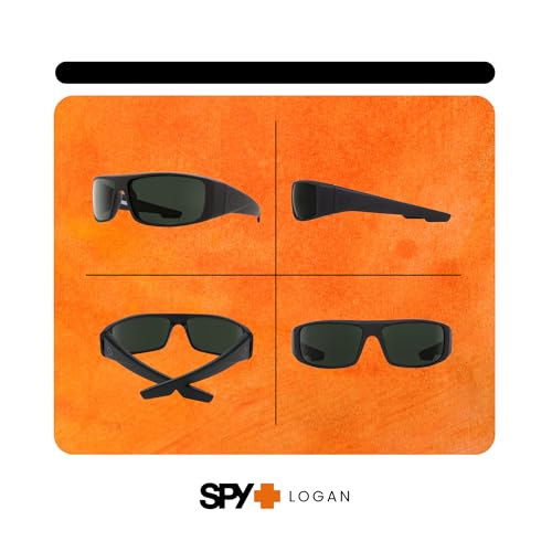 Spy Logan 670939973864 61MM Soft Matte Black/HD Plus Gray Green Polarized Rectangular Sunglasses for Men for Women +Bundle with Accessory Eyewear Kit - Image 3