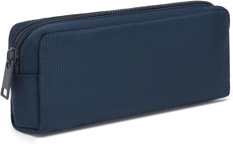 YONBEN Multi Color Zipper Pencil Pouch Pen Bag Canvas Pencil Case Stationary Bag (Blue) - Image 1
