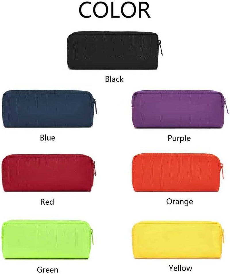 YONBEN Multi Color Zipper Pencil Pouch Pen Bag Canvas Pencil Case Stationary Bag (Blue) - Image 3