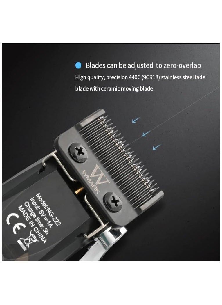 Generic - NG-222 Professional Digital Display Cordless Hair Clipper with Tapered Arm and 7200 RPM Cordless Hair Trimmer with Carbon Brush and Charging Adapter with 4 Guide Combs and 180 Minutes Run Time - Image 1
