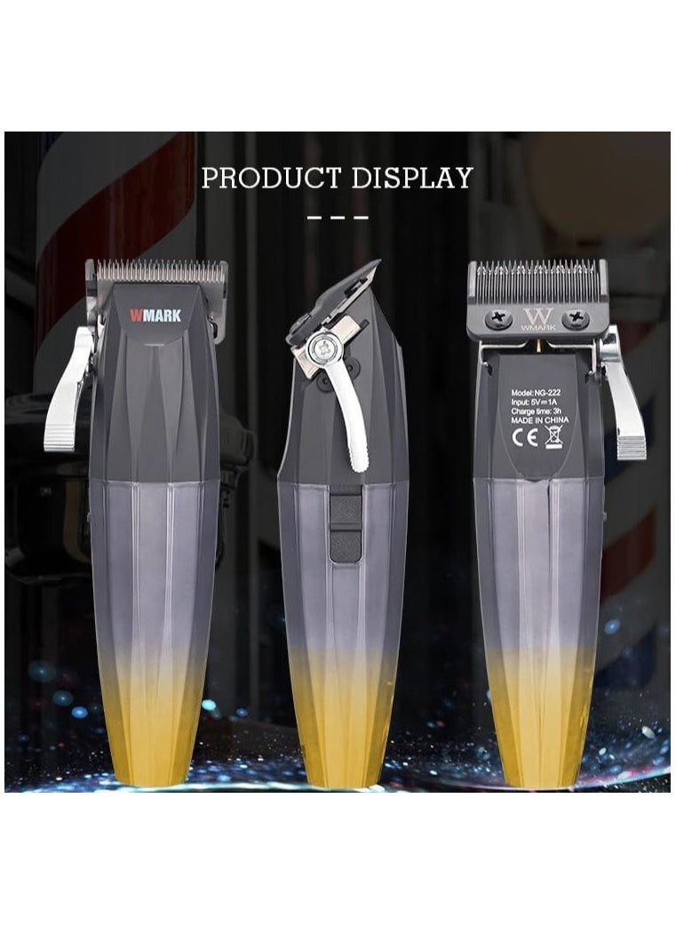 Generic - NG-222 Professional Digital Display Cordless Hair Clipper with Tapered Arm and 7200 RPM Cordless Hair Trimmer with Carbon Brush and Charging Adapter with 4 Guide Combs and 180 Minutes Run Time - Image 1