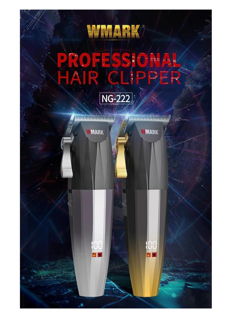 Generic - NG-222 Professional Digital Display Cordless Hair Clipper with Tapered Arm and 7200 RPM Cordless Hair Trimmer with Carbon Brush and Charging Adapter with 4 Guide Combs and 180 Minutes Run Time - Image 1